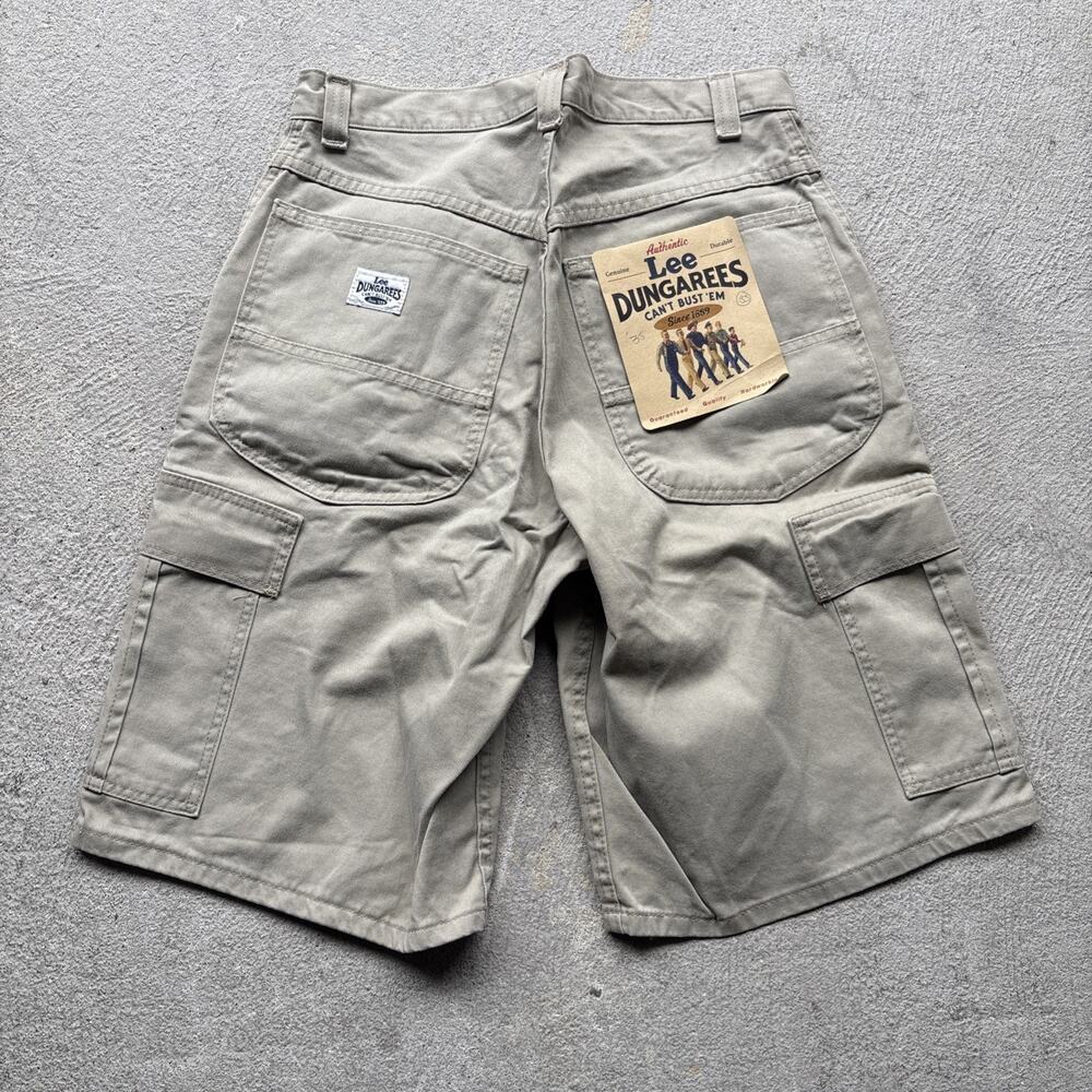 Deadstock 90s VINTAGE Lee Shorts Khaki Cargo Dungarees Loose Baggy Skater Y2K 30
